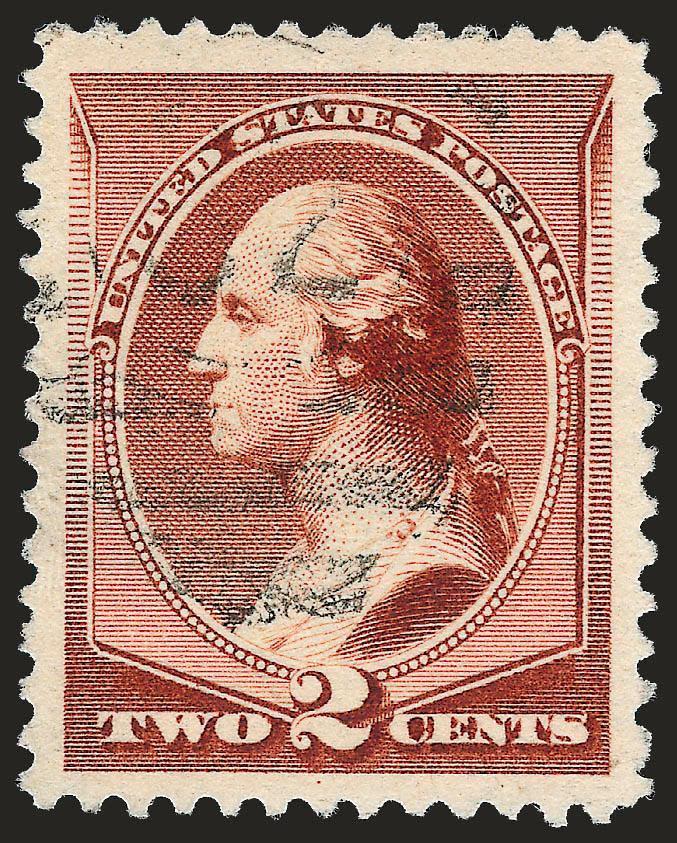 2c Red Brown (210).> Perfectly centered with large Jumbo margins, bright color, light oval numeral grid cancel, Extremely Fine Gem, with 2008 P.S.E. certificate (XF-Superb 95 Jumbo SMQ $150.00 as 95, $450.00 as
98)