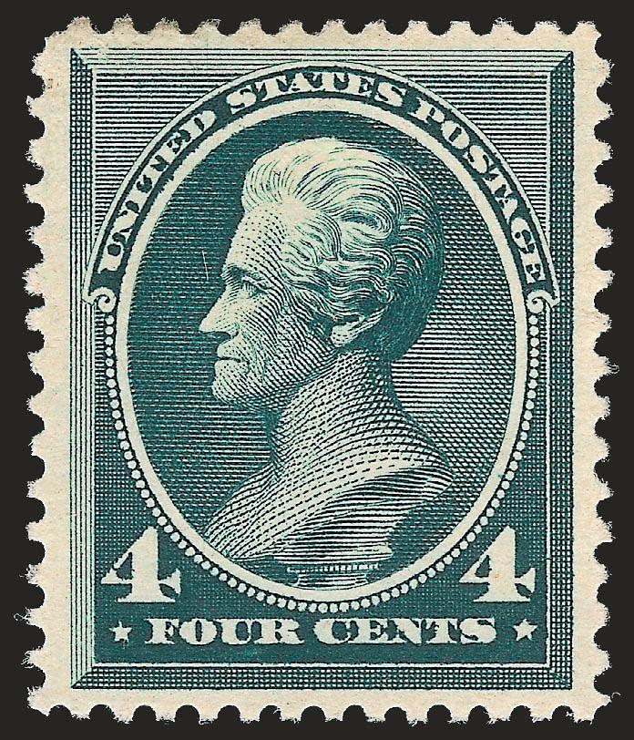 4c Blue Green (211).> Original gum, lightly hinged, incredibly well-centered, marvelous color and impression, Extremely Fine