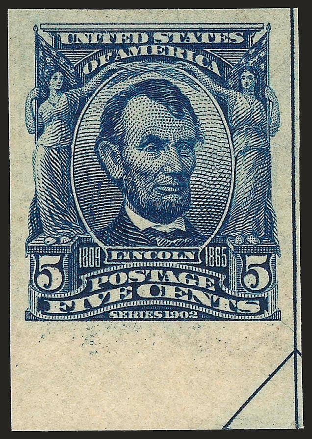 5c Blue, Imperforate (315).> Mint N.H., huge to enormous margins incl. bottom right imperf half arrow, intense color, Extremely Fine Gem, with 2003 P.F. certificate