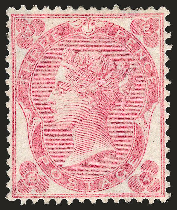 GREAT BRITAIN, 1862, 3p Pale Rose (37 SG 77).> Original gum, beautifully centered, Extremely Fine, with 1994 P.F. certificate, SG £1,700