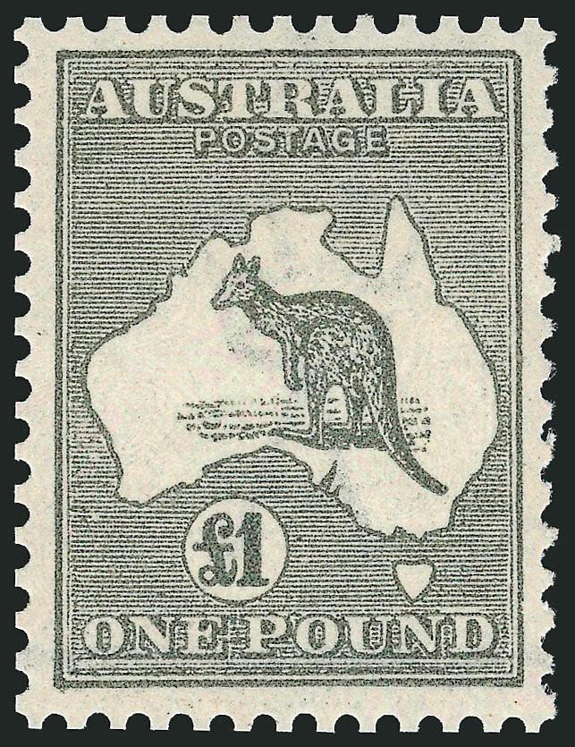 AUSTRALIA, 1924, £1 Gray (57 SG 75).> Barest trace of hinging, Very Fine, SG £500