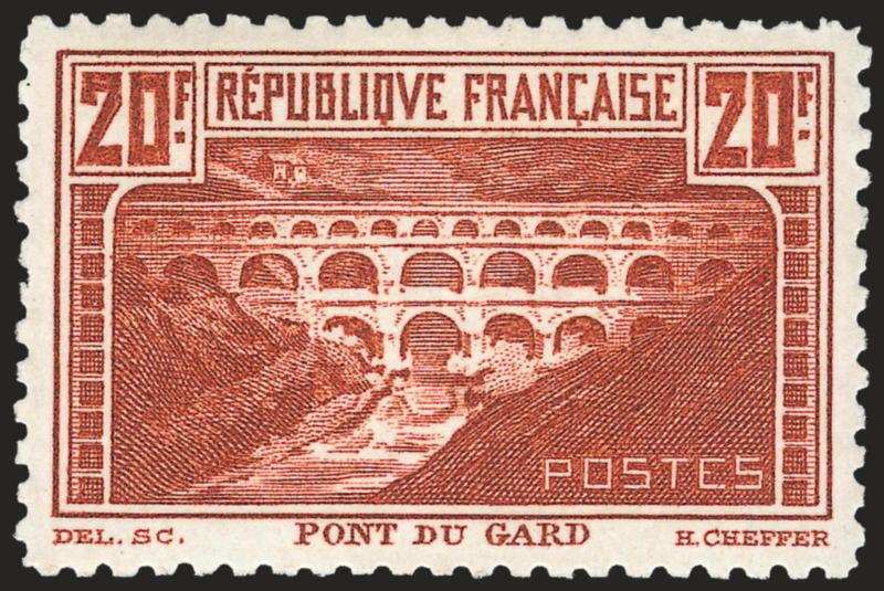 FRANCE, 1932, 20fr Bright Red Brown, Die II, Perf 11 (254 Yvert 262B).> Barest trace of hinging, choice color and centering,  Extremely Fine, 2006 Yvert 1,200 Euros