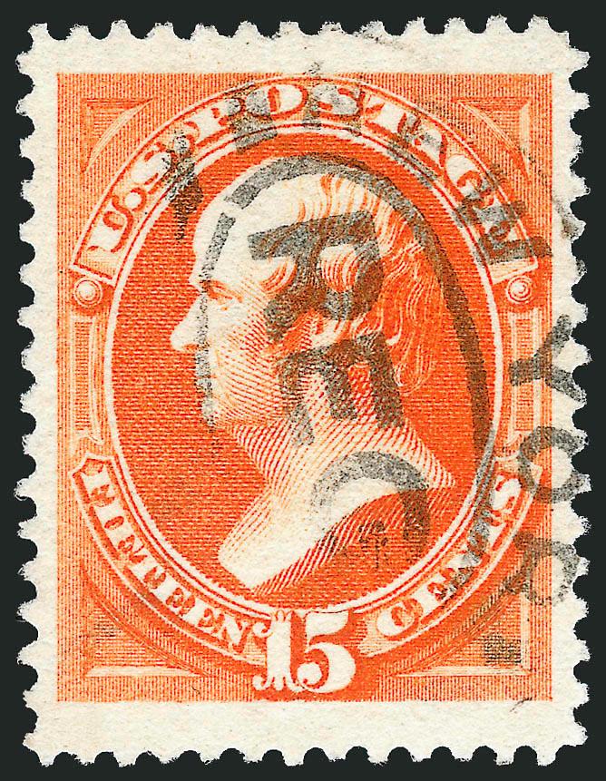 15c Red Orange (189).> Vibrant color as fresh as the day it was printed, bright paper, long and full perforations, choice centering with Jumbo margins, neat strike of New York oval registry cancel, fresh and
Extremely Fine, with 2005 and 2006 P.F. ce
