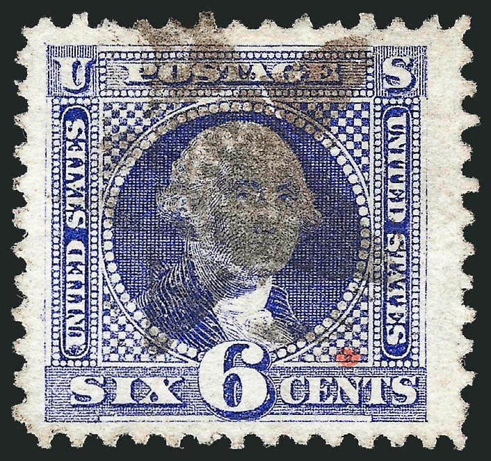 6c Ultramarine (115).> Wide margins, deep rich color on bright paper, bold strike of 5-point Star fancy cancel> and also part of red cancel at bottom right, Very Fine, with 1998 P.F. certificate