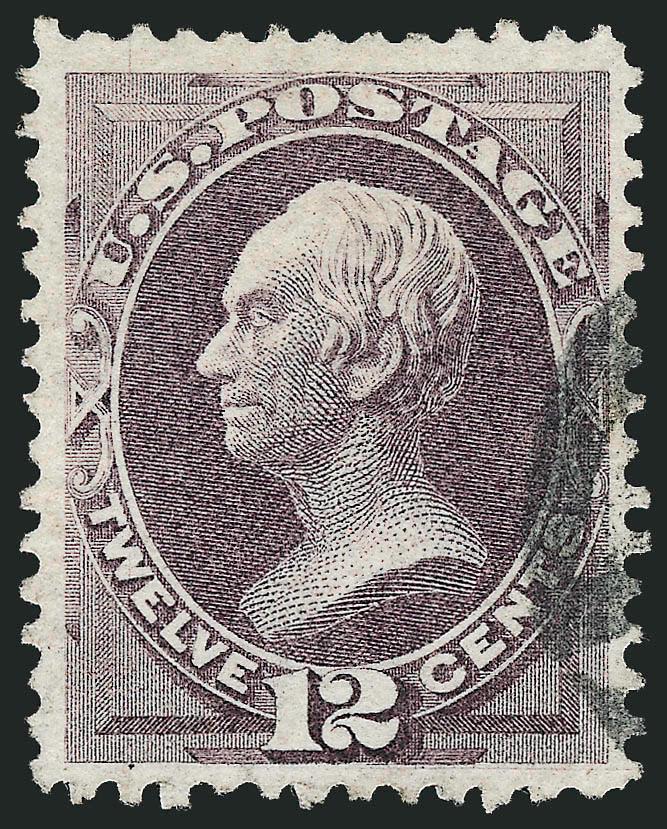 12c Dull Violet, Grill (140).> H. Grill, gorgeous color and discernible grill points, unusually wide margins for this difficult issue, light cancel at right leaves entire design clearly visible<><>^EXTREMELY FINE
GEM. A SUPERB USED EXAMPLE OF THE 1