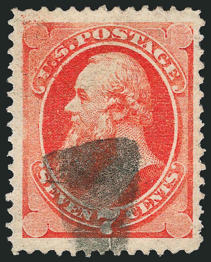 7c Vermilion (149).> Radiant color, choice centering with extra wide margins, bold cork cancel, fresh and Extremely Fine, with 1997 P.F. certificate