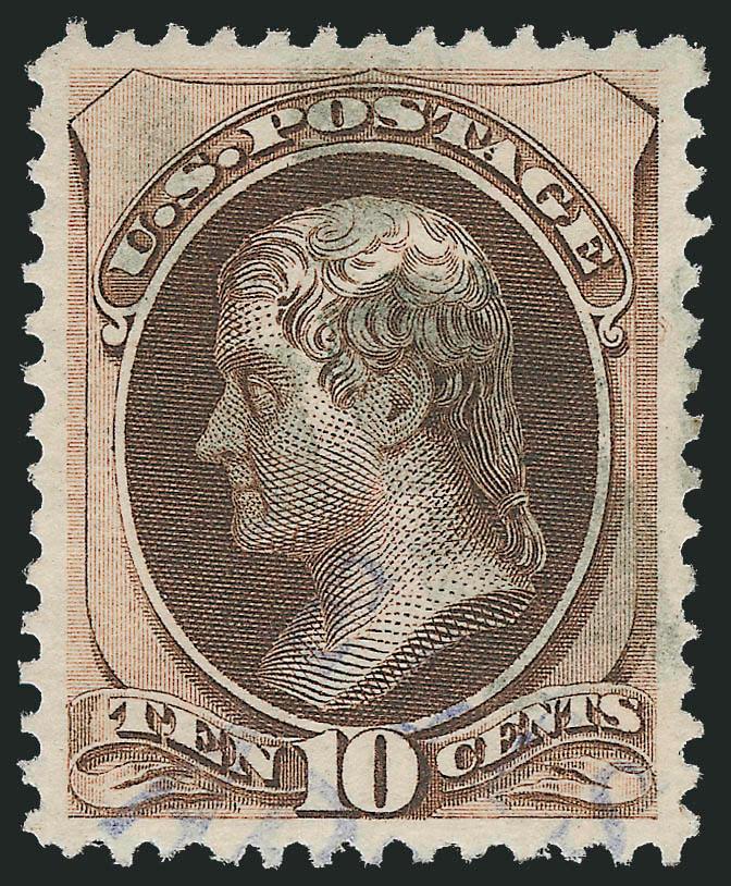 10c Brown (161).> Choice centering with wide and balanced margins, deep rich color, cork cancel, Extremely Fine Gem, a beautiful stamp, with 2006 P.F. certificate (XF-Superb 95 SMQ $340.00)