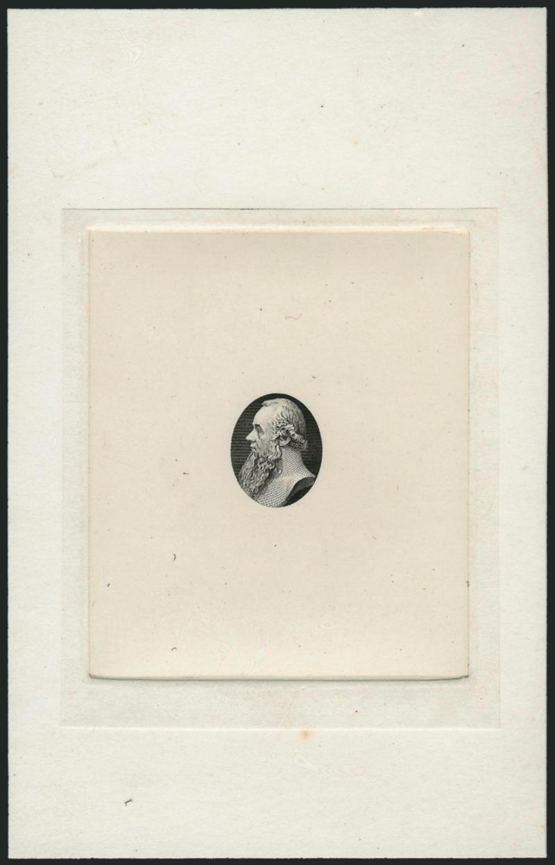 (7c) Black, Vignette Die Essay on India (149-E4).> Die sunk on 90 x 141mm card, Extremely Fine
