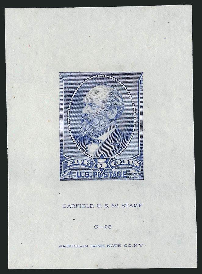 5c Pale Ultramarine, Large Die Trial Color Proof on India (205TC1).> Full die (off card) 44 x 62mm, Extremely Fine