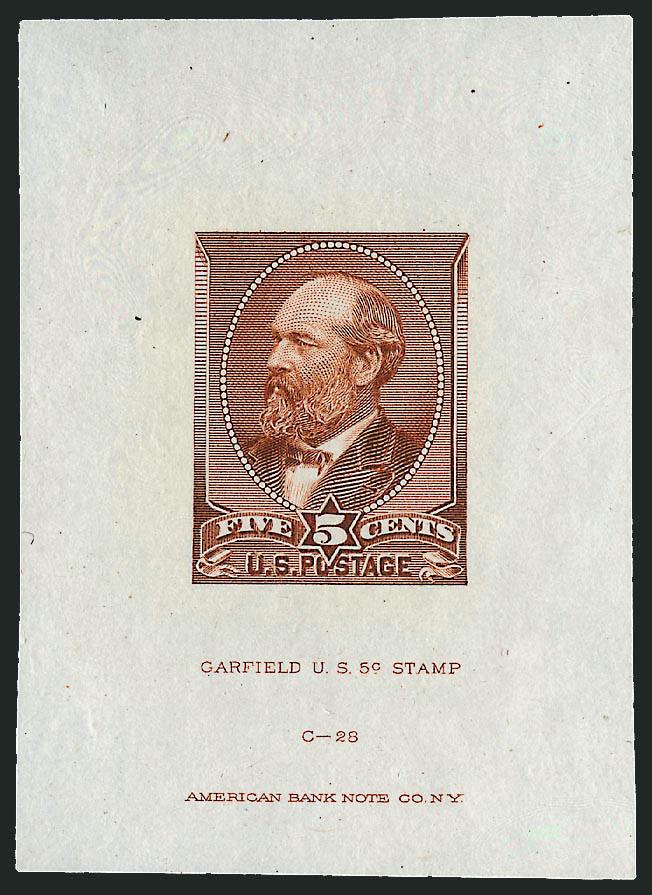 5c Chestnut Brown, Large Die Trial Color Proof on India (205TC1).> Full die (off card) 44 x 62mm, Extremely Fine