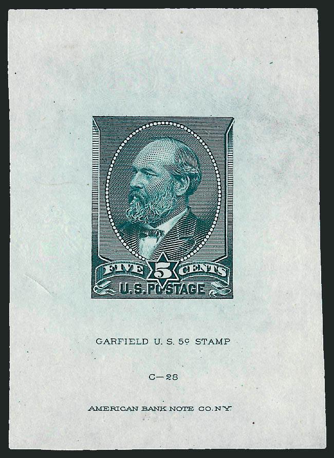 5c Deep Green, Large Die Trial Color Proof on India (205TC1).> Full die (off card) 44 x 62mm, Extremely Fine