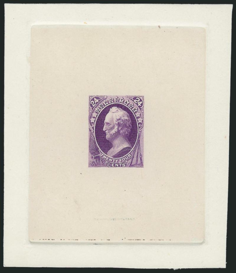 7c-24c 1870 Bank Note Issue, Large Die Proofs (149P1, 151P1, 153P1).> Die sunk on 80 x 93mm cards, Very Fine