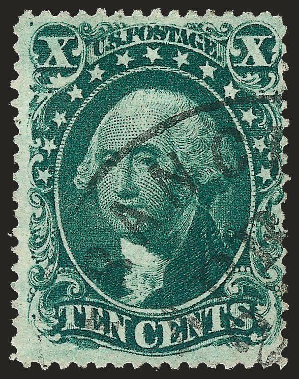 10c Green, Ty. IV (34).> Position 76L1, recut at bottom, deep rich color and proof-like impression, neat strike of San Francisco circular datestamp, Fine, with 1986 P.F. certificate