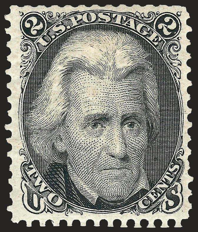 2c Black, Re-Issue (103).> Original gum, minor h.r., intense shade and impression on bright paper, few blunted perfs at top from scissors-separation, Very Fine, with 1987 P.F. certificate