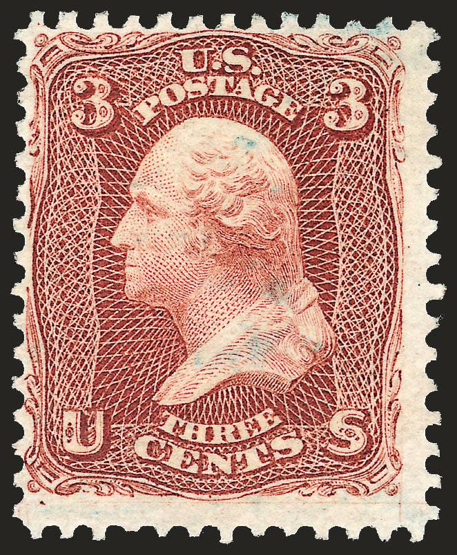 3c Brown Red, Re-Issue (104).> Unused (no gum), rich color, faint blue staining on face, otherwise Fine, with 1998 P.F. certificate