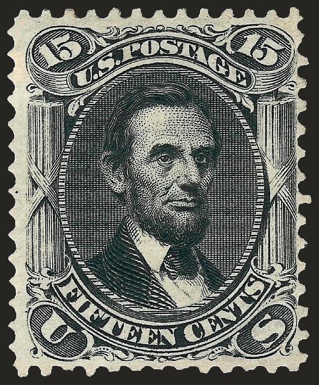 15c Black, Re-Issue (108).> Unused (no gum), intense shade and impression, reperfed at left, Very Fine appearance, only 397 were sold, with 1998 P.F. certificate