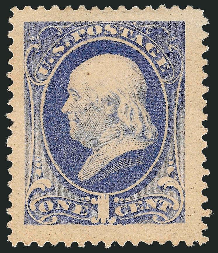 1c Gray Blue (206).> Enormous margins and fairly well-centered, very attractive color for this typically somewhat washed-out shade, Very Fine and choice Jumbo, one of the largest (if not the largest)
original-gum examples of this stamp we have ever s