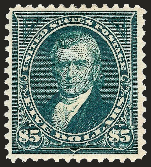 $5.00 Dark Green (278).> Original gum, h.r., detailed impression, fresh and Very Fine