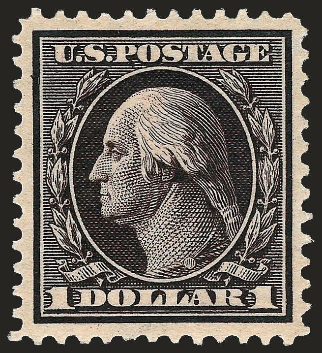 $1.00 Violet Brown (342).> Exceptionally well-centered and handsome margins, sharp impression, Extremely Fine, with 2008 P.F. certificate (VF-XF 85 SMQ $690.00)