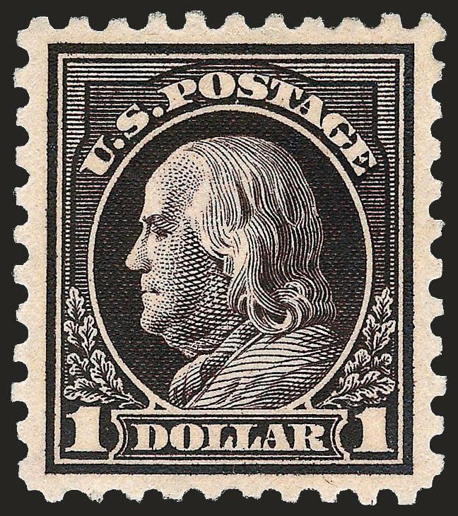 $1.00 Violet Black (460).> Magnificent margins and centering, clear impression and intense shade, Extremely Fine Gem, with 2008 P.S.E. certificate (XF-Superb 95 SMQ $2,100.00)
