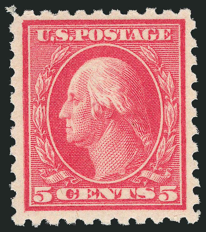 5c Carmine, Error (467).> Barest trace of hinging (described on earlier certificate as Mint N.H.), radiant color on bright paper, Very Fine, with 2001 P.F. certificate for single error in block of six and 2008
P.F. certificate as single