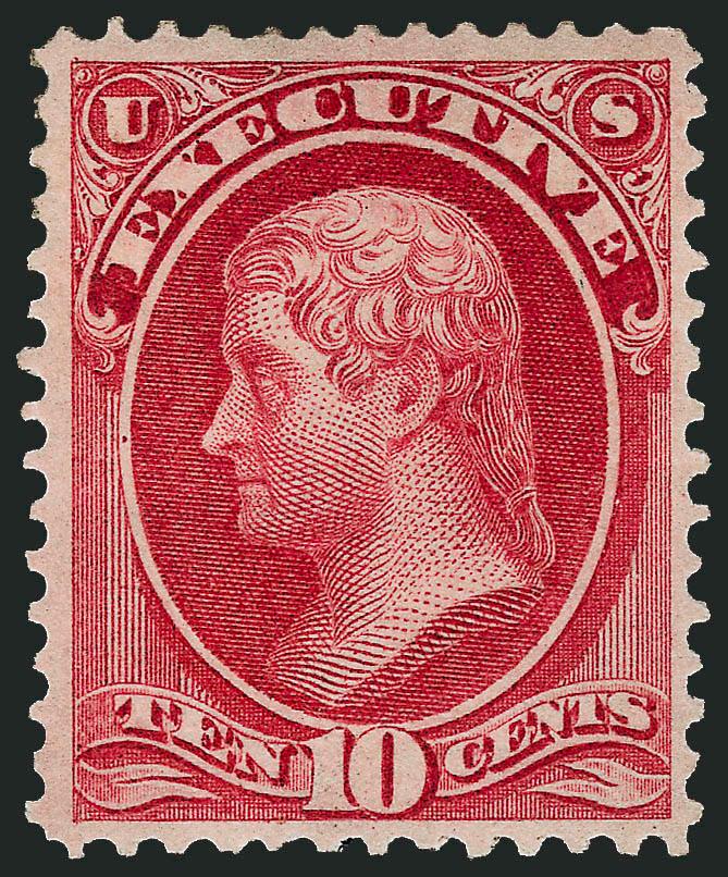 10c Executive (O14).> Original gum, fresh and unusually choice for this difficult Official, bright color and well centered, Extremely Fine, with 2008 P.S.E. certificate