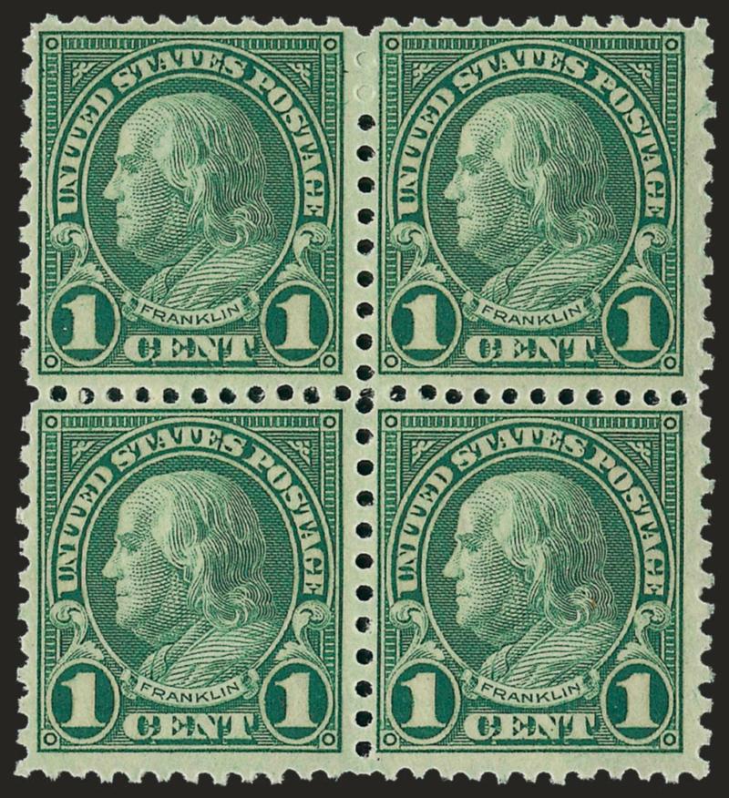 1c Green, 2c Carmine, Rotary (578).> Mint N.H. blocks of four, Fine-Very Fine, Scott Retail as Mint N.H. singles