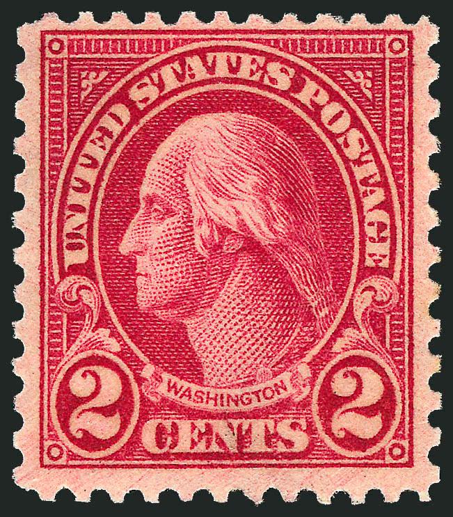 2c Carmine, Ty. II (634A).> Lightly hinged, deep rich color, three unusually wide margins, fresh and Fine, with 1982 P.F. certificate
