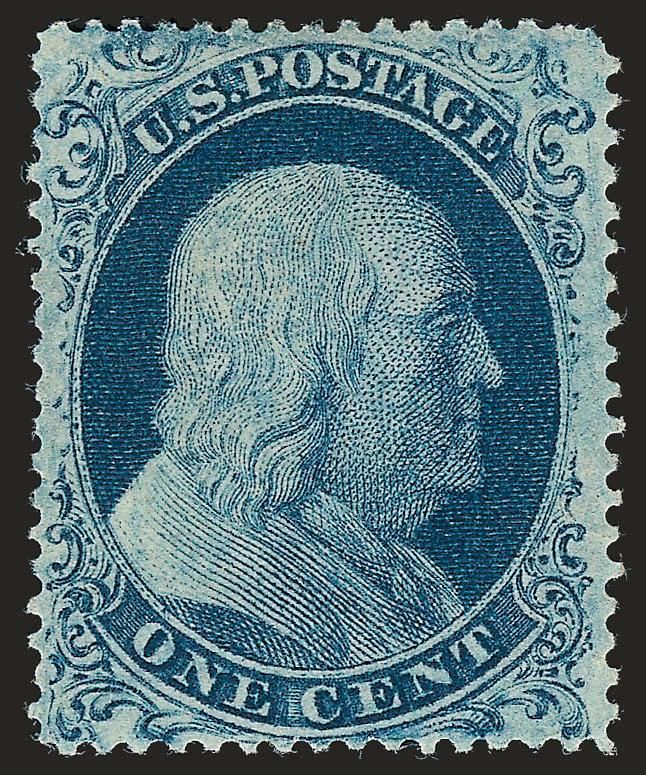 1c Blue, Ty. IIIa (22).> Original gum, bright color, choice centering with wide margins, crisp impression<><>^EXTREMELY FINE. A BEAUTIFUL ORIGINAL-GUM EXAMPLE OF THE 1857 ONE-CENT TYPE IIIA.^<><>Ex Chapin. With
2003 P.F. certificate