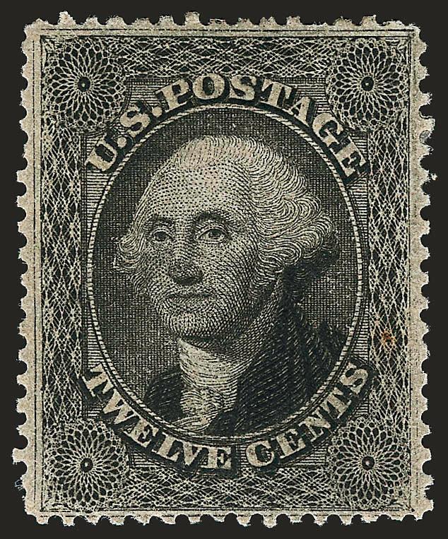 12c Black, Plate 3 (36b).> Original gum, intense shade, detailed impression, wide and balanced margins, Very Fine and choice, a pretty stamp, ex Chapin, with 2003 P.F. certificate