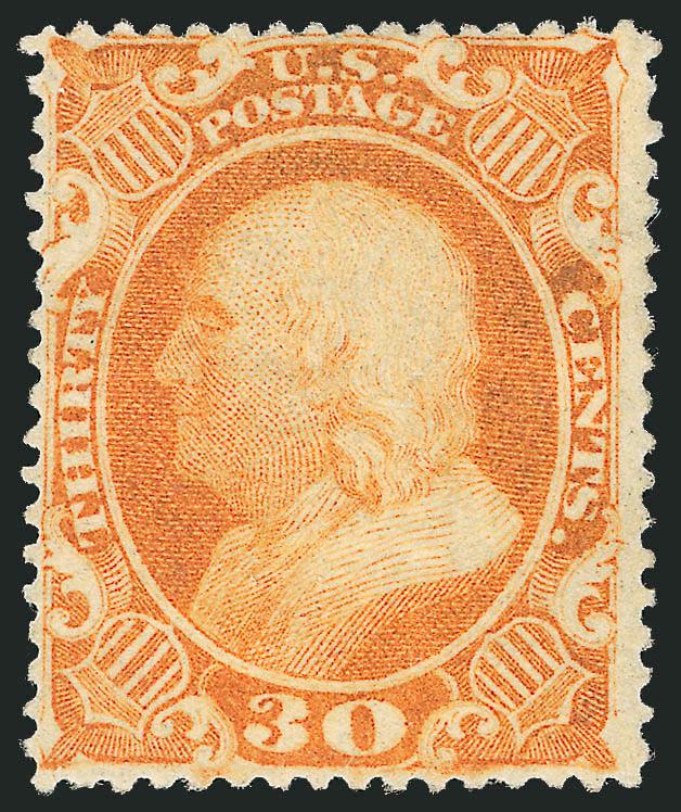 30c Orange (38).> Original gum, lightly hinged, vivid color, fresh and Very Fine, with 2000 P.F. certificate
