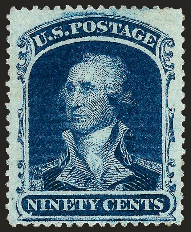 90c Blue (39).> Unused (no gum), deep rich color on bright paper, unusually choice centering, fresh and Extremely Fine, with 1995 P.S.E. and 2003 P.F. certificates