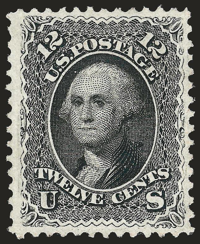 12c Black (69).> Unused (no gum), bright shade and detailed impression, wide margins, Very Fine and choice, with 1991 P.F. certificate