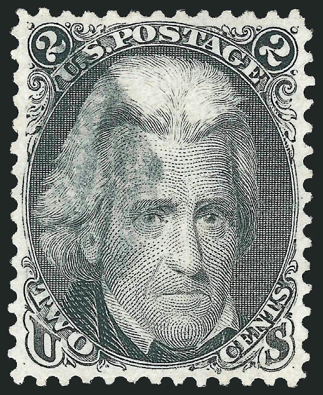 2c Black (73).> Bright shade on post-office fresh paper, unobtrusive strike of cork cancel, almost perfectly centered, Extremely Fine Gem, a superb stamp in every respect, with 1988 P.F. certificate