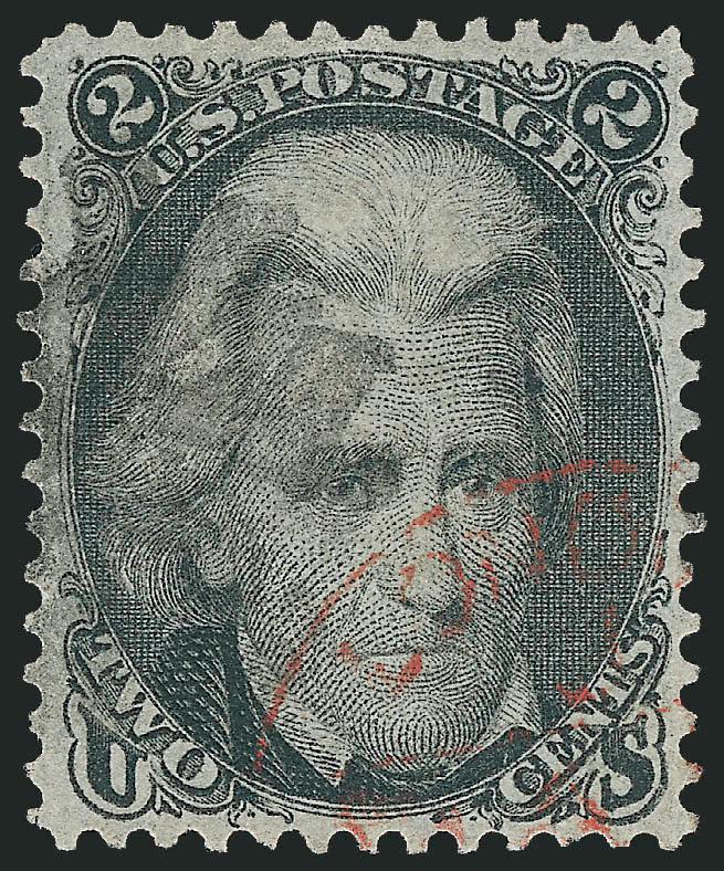 2c Black (73).> Intense shade, cork cancel and also <red London transit> circular datestamp, Extremely Fine, ex Koppersmith, with 1991 P.F. certificate