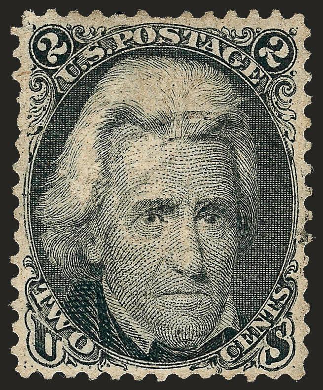 2c Black, D. Grill (84).> Choice centering with well-balanced margins, pretty shade, unobtrusive cancel which leaves the entire design clearly visible, faint diagonal crease and few small thin spots, short perf
at top<><>^EXTREMELY FINE APPEARING U