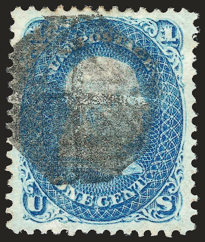 1c Blue, F. Grill (92).> Intense shade on bright paper, bold strike of cork cancel, well-balanced margins, Extremely Fine, with 2002 P.F. certificate