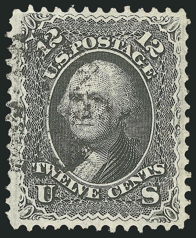 12c Black, F. Grill (97).> Crisp impression, light strike of cancel, well-balanced margins, fresh and Extremely Fine, with 2000 P.F. certificate