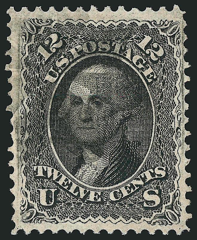 12c Black, F. Grill (97).> Choice centering, proof-like impression, light strike of cancel, fresh and Extremely Fine, with 2000 P.F. certificate