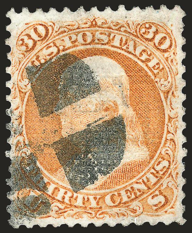 30c Orange, F. Grill (100).> Vibrant color, choice centering with well-balanced margins, bold quartered cork cancel, Extremely Fine, a difficult stamp to find with such choice centering, with 1996 P.F.
certificate
