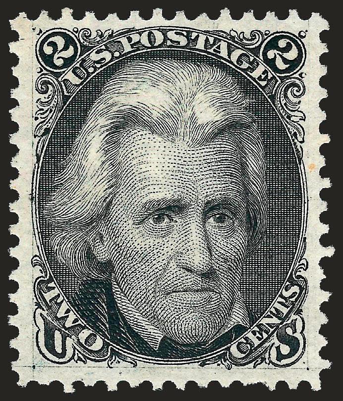 2c Black, Re-Issue (103).> Unused (no gum), intense shade and proof-like impression on bright paper, wide margins for this issue<><>^EXTREMELY FINE UNUSED EXAMPLE OF THE 2-CENT 1861 RE-ISSUE.^<><>Only 979 sold.
With 1998 P.F. certificate