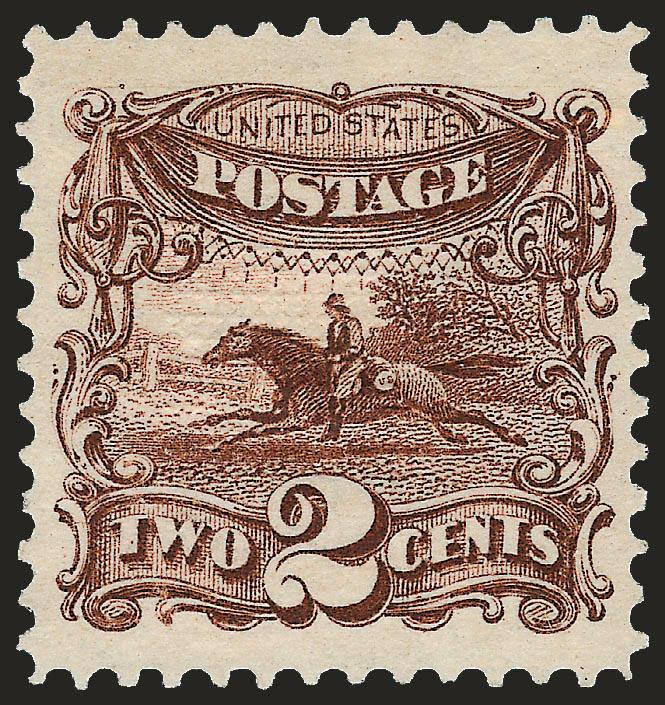2c Brown (113).> Unused (no gum), unusually wide margins, deep rich color, Extremely Fine, a huge stamp, with 1992 P.F. certificate