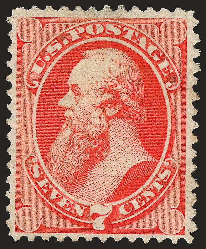 7c Vermilion, Grill (138).> H. Grill, part original gum, bright color, clear grill points, Fine, with 1994 P.S.E. certificate, Scott Retail as with original gum