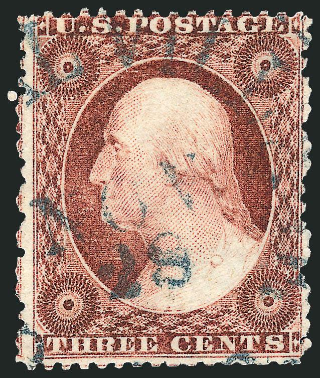 3c Rose, Ty. I, II (25, 25A).> Four singles and horizontal pair of first and two of second, five of the singles are plated, range of shades, Fine-Very Fine, scarce group