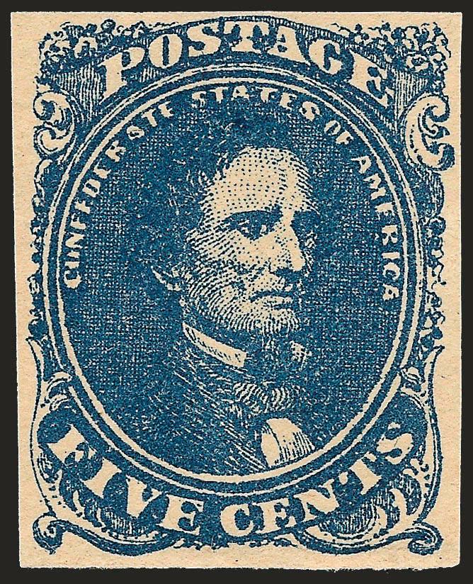 5c Dark Blue, Stone 3 (4a).> Position 4, Mint N.H., ample margins, beautiful color and impression, Very Fine, Scott Retail as hinged