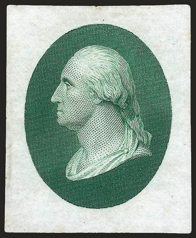 Danforth, Bald & Co., 3c Die Essay on India, Vignette Only (11-E11).> Struck in Green, 22 x 27mm, rich color, Very Fine and choice