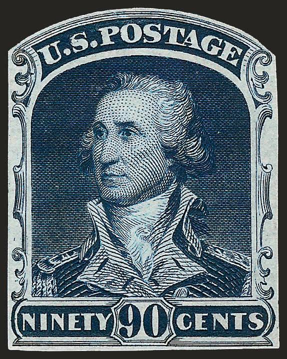 Toppan, Carpenter & Co., 90c Blue, Die Essay on India, Cut to Shape (72-E5a).> Deep rich color on bright paper, Very Fine and choice