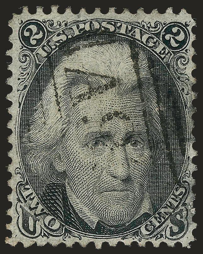 2c Black (73).> Choice centering, cancelled by <A92 in barred oval> handstamp, tiny thin spot at bottom right, Extremely Fine appearance
