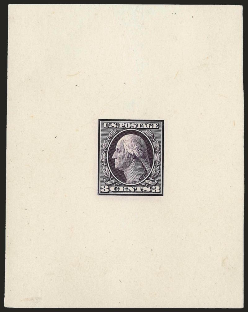 3c Deep Violet, Large Die Proof on India (333P1).> On 2-58 x 3-34 in. card, Very Fine