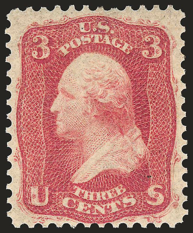 3c Brown Rose, First Design (56).> Original gum, lightly hinged, choice color, Very Fine, with 2008 P.F. certificate